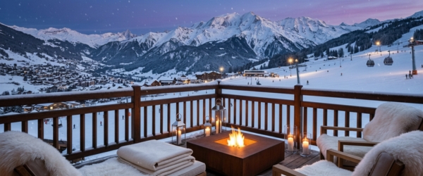 A slow fire in a wood-warmed chalet